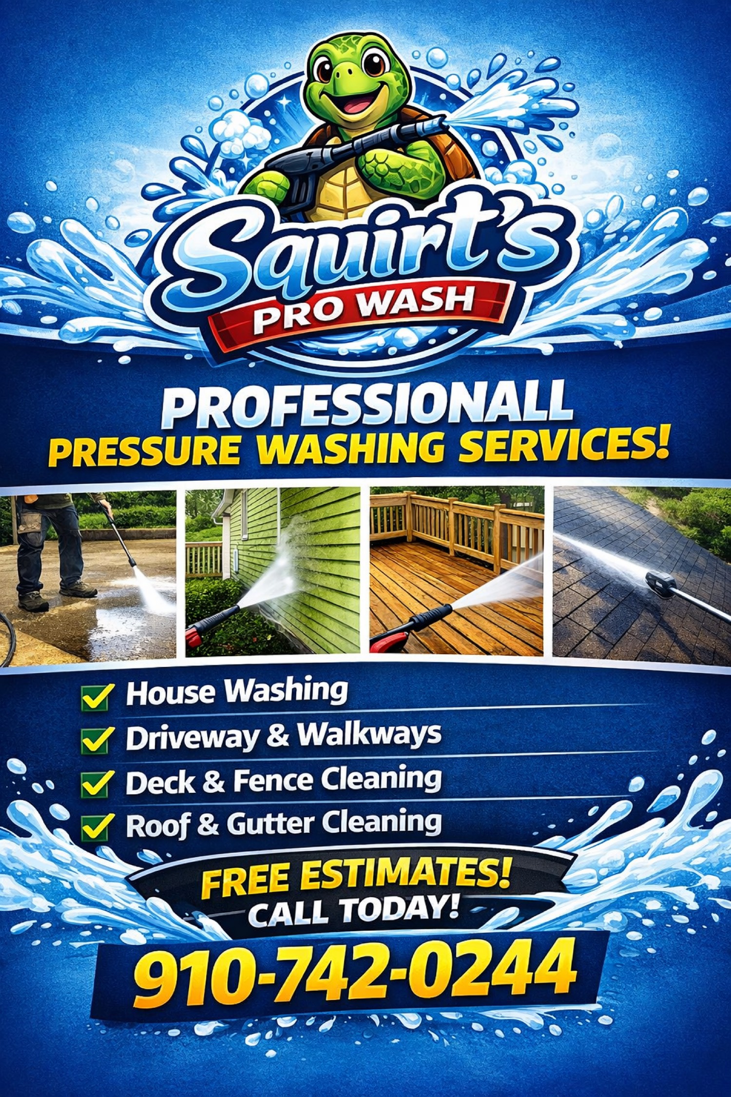 Squirt’s Pro Wash services flyer