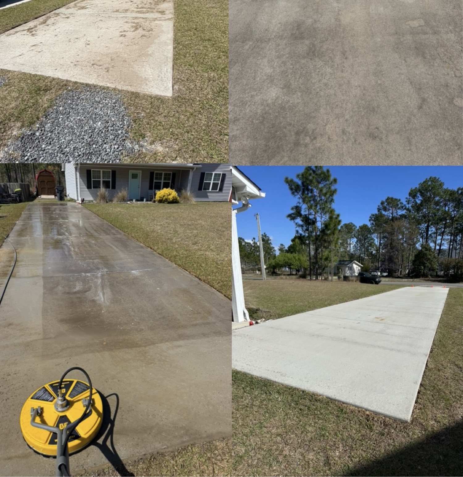 Driveway pressure washing results