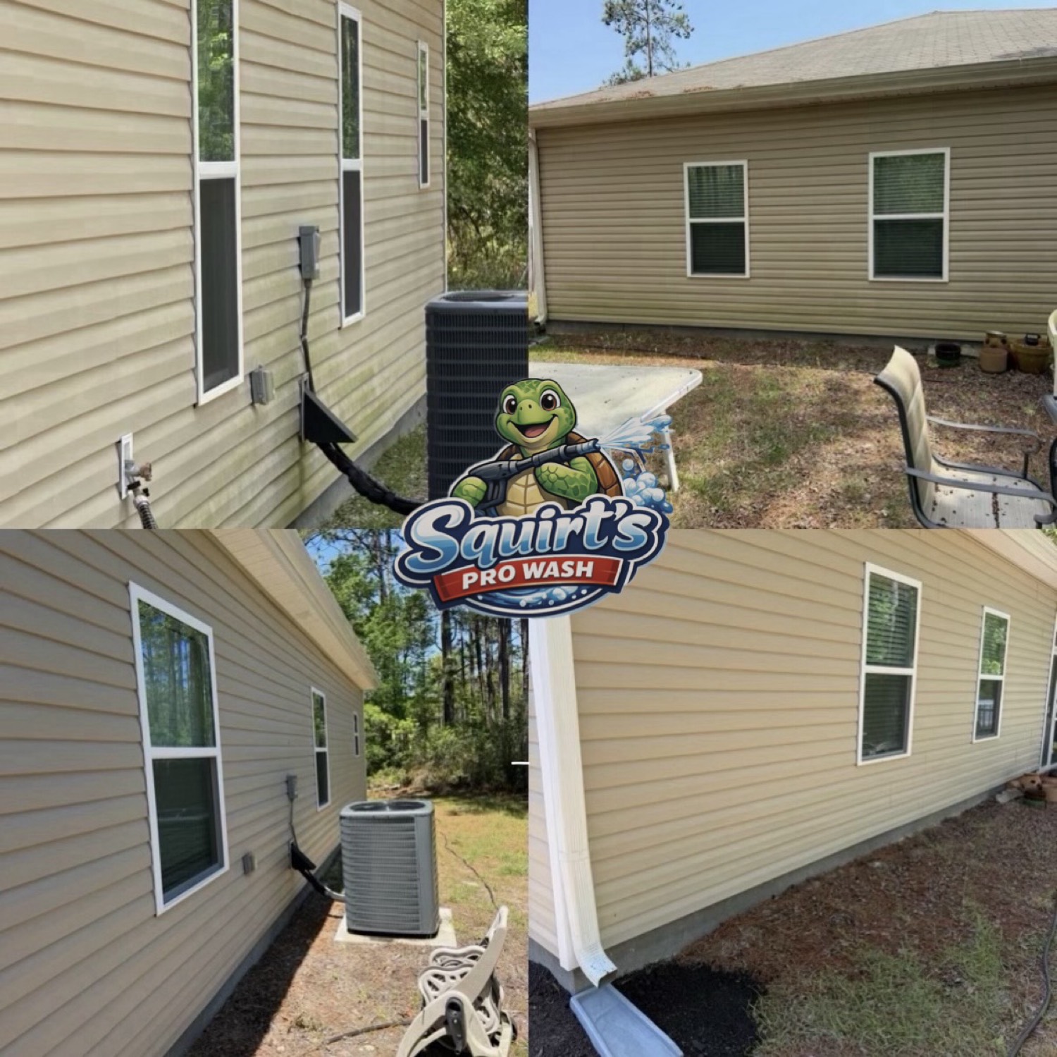House siding before and after washing